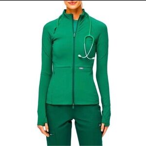 S Figs Contour Knit Hunter Green